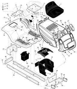 Chassis And Hood Diagram and Parts List for 405601X30A 2003 Briggs and Stratton Lawn Tractor